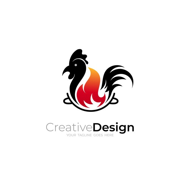 delicioso alimento de pollo a la parrilla logotipo de los restaurantes
