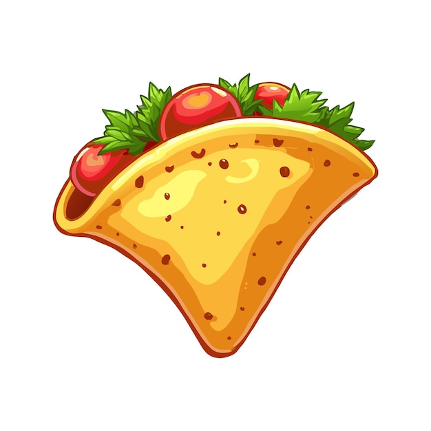 Delicioso crepe sabroso con tomates y hierbas