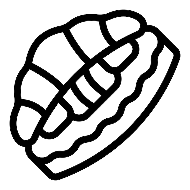 Delicioso croissant con relleno de lado
