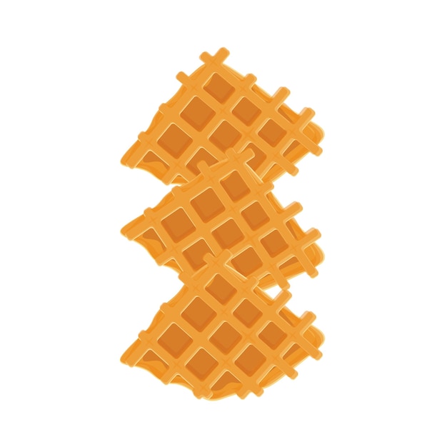 Delicioso Croissant Waffle Croffle Ilustración Logo