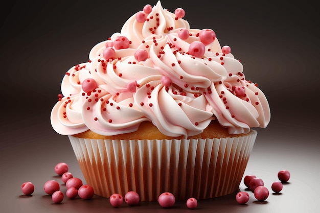 Vector delicioso cupcake aislado en la ilustración de vector de fondo blanco