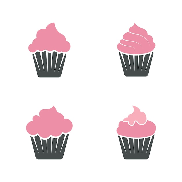 Delicioso cupcake icono vector ilustración plantilla diseño