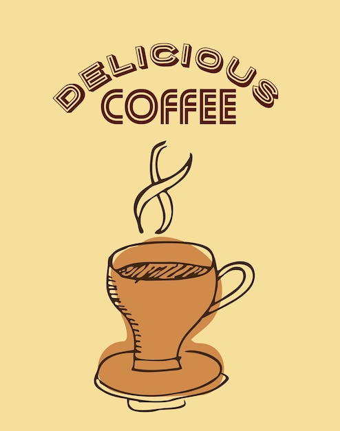 delicioso diseño de café, ilustración vectorial gráfico eps10