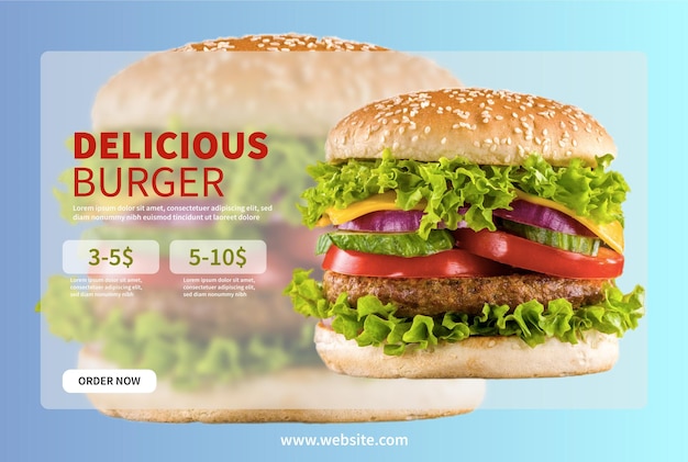 Vector delicioso diseño de comida rápida, diseño inteligente para redes sociales.