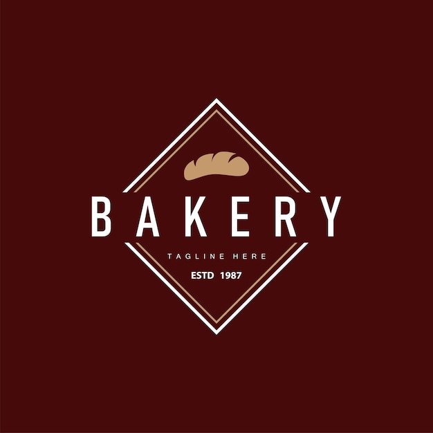 delicioso diseño de pan de panadería logotipo con sencillo símbolo de plantilla de ilustración de concepto vintage