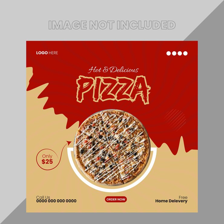 delicioso diseño de publicaciones en redes sociales de pizza