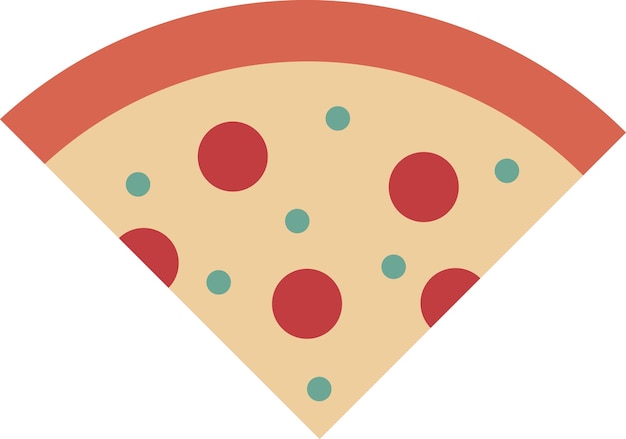 Delicioso Doodle Pizza Slice Ilustración Elemento Gráfico Arte Tarjeta