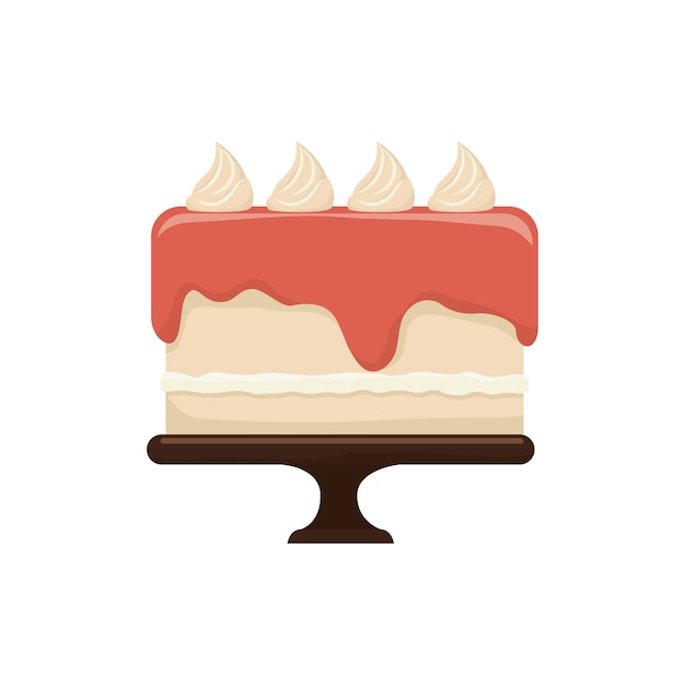 delicioso dulce pastel cumpleaños vector ilustración diseño