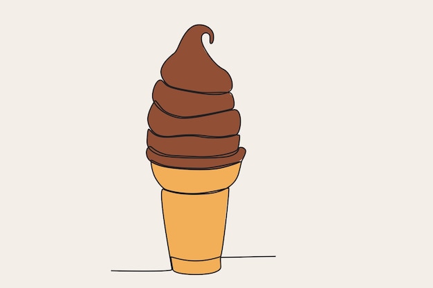 Un delicioso helado de chocolate Dibujo en línea del día mundial del chocolate