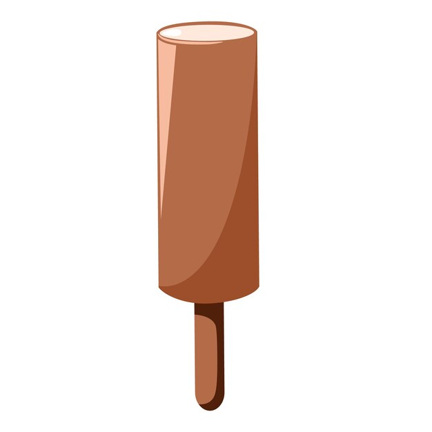 Vector delicioso helado de chocolate dulce regalo de verano en un palo ilustración vectorial en estilo de dibujos animados