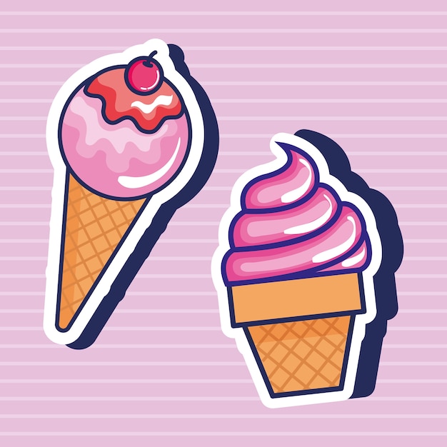 Delicioso helado estilo pop art