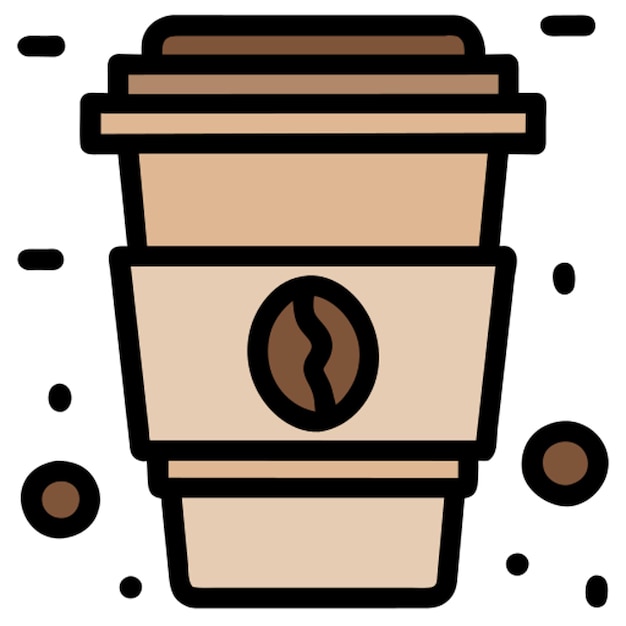delicioso icono de taza de papel de café icono contorno de colores
