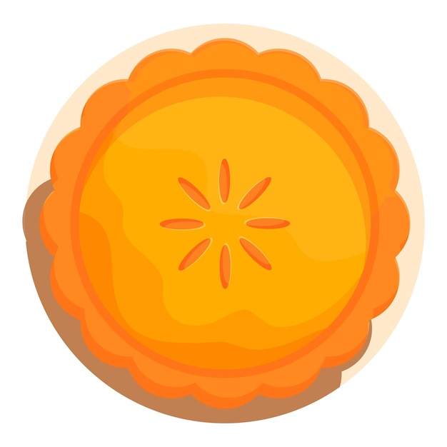 Delicioso pastel de calabaza redonda con corteza y dibujo de flores para hornear postre