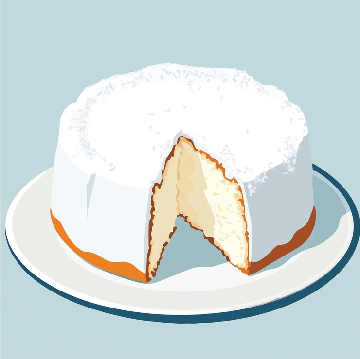 Vector delicioso pastel de chiffon con azúcar en polvo ilustración de ilustración vectorial