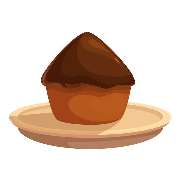 Delicioso pastel de chocolate sentado en un plato