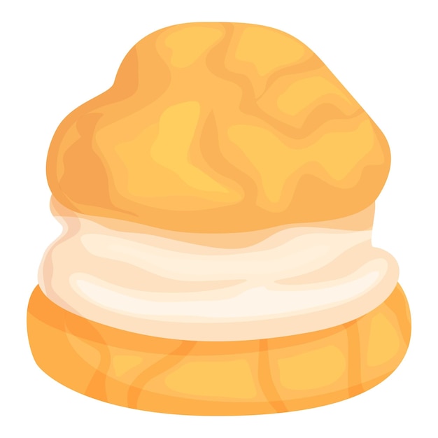 Delicioso pastel de crema con relleno sobre un fondo blanco