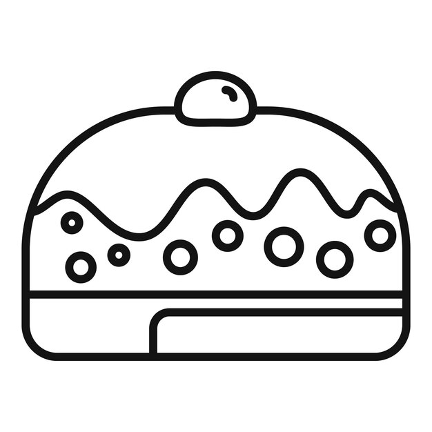 Delicioso pastel redondo con cerezas y helado de chocolate salpicado con salpicaduras de icono
