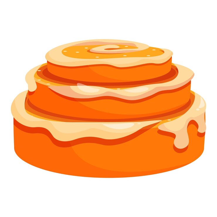 Vector delicioso pastel de zanahorias con capas de esponja húmeda y helado cremoso