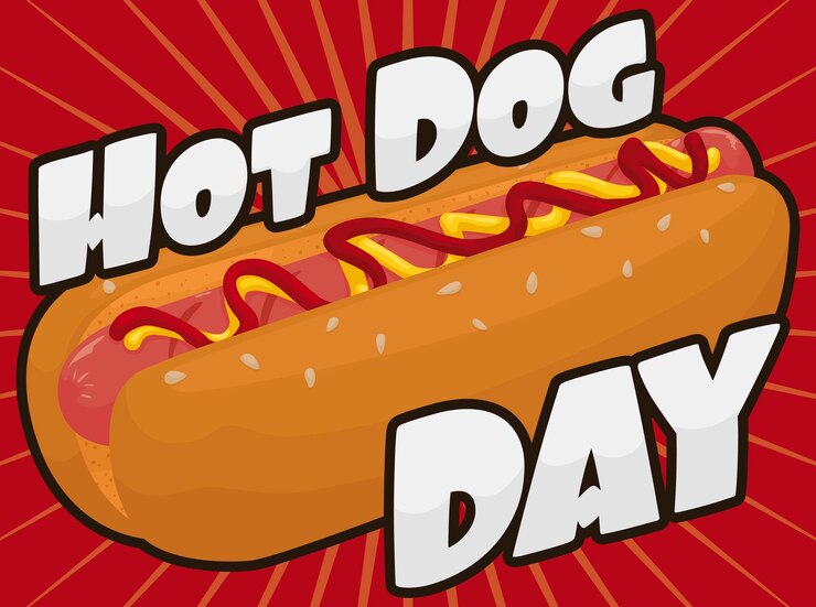 Vector delicioso perrito caliente promoviendo su día de celebración