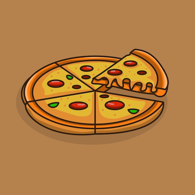 delicioso, pizza, vector