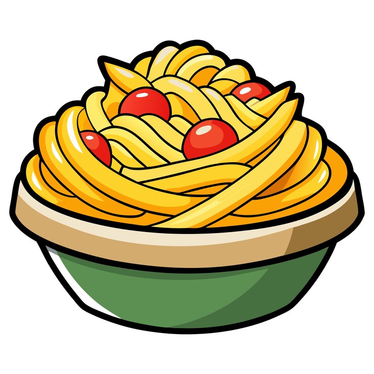Vector un delicioso plato de espagueti con tomate