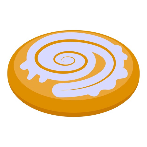 Delicioso rollo de canela sobre un fondo blanco