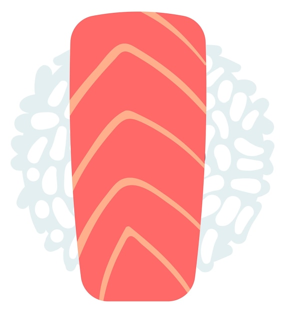 Vector delicioso sashimi icono de sushi de mariscos asiáticos tradicionales aislado sobre fondo blanco