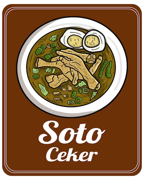 Delicioso soto ayam es una comida tradicional de indonesia