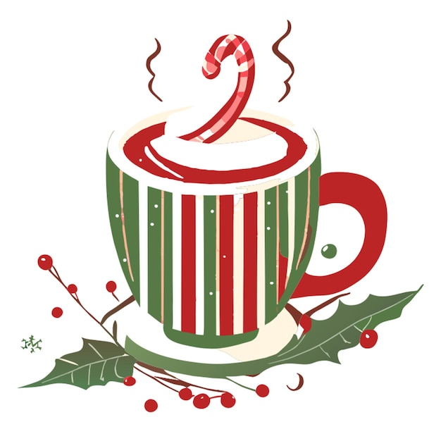 delicioso trato de cacao caliente ilustración vectorial plano 2