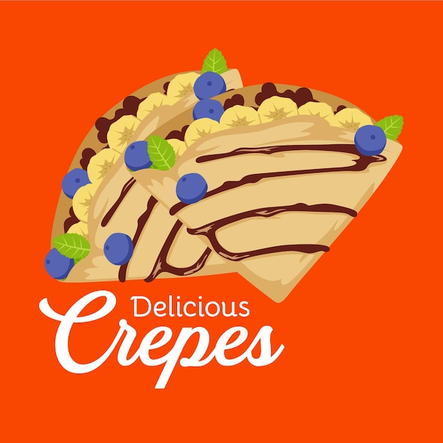 Vector deliciosos crepes con colores interesantes.