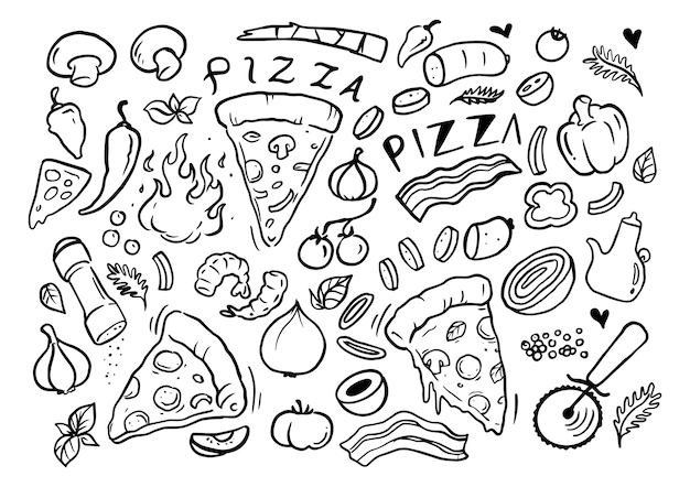 Deliciosos elementos de pizza