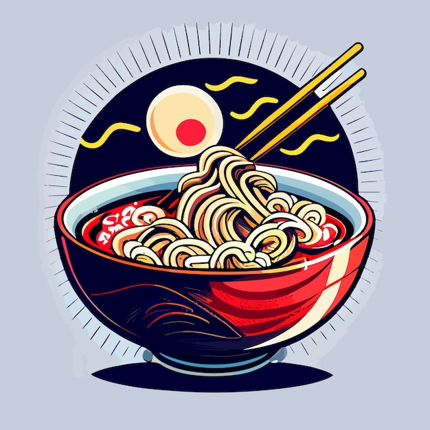 Deliciosos fideos ramen con garabato de huevo