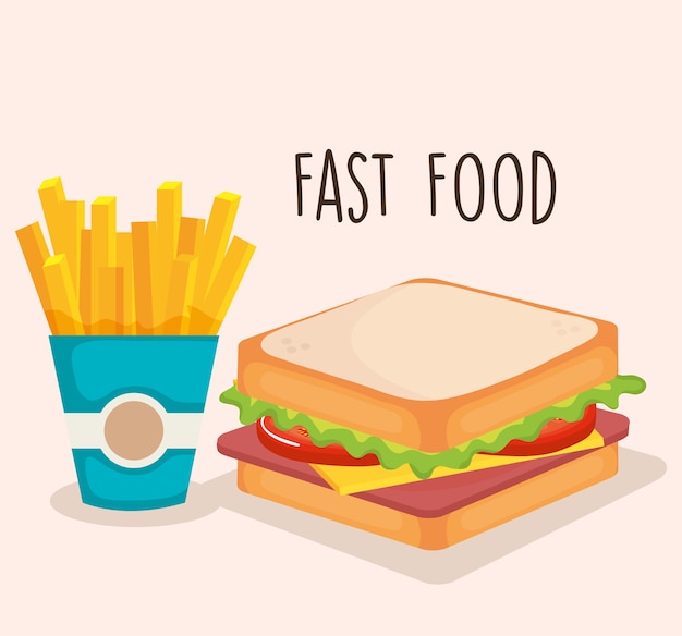 deliciosos iconos de comida rápida vector ilustración diseño