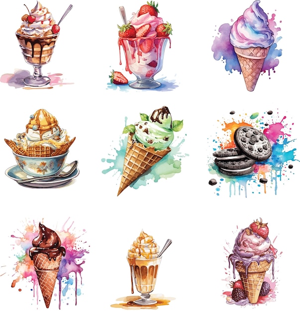 Deliciosos iconos de helado