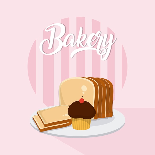 Deliciosos pan y postres de panadería