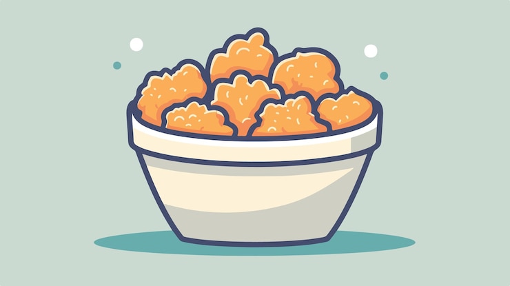 Vector delicious chicken nugget icon ilustración vectorial para los amantes de la comida