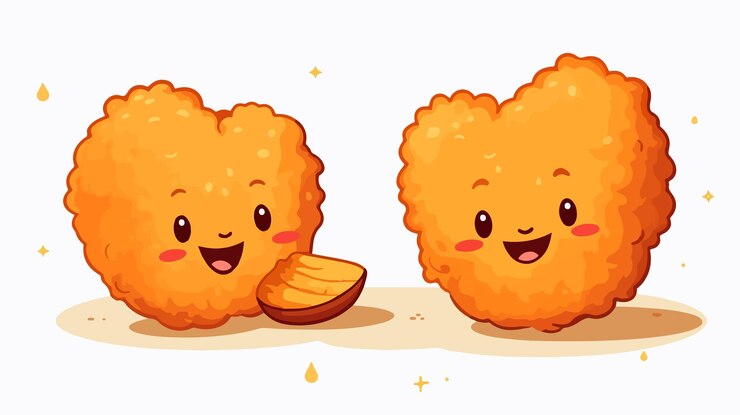 Vector delicious chicken nugget vector listo para comer ilustración de alta calidad