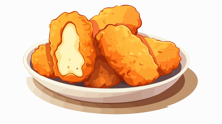 Vector delicious chicken nugget vector listo para comer ilustración de alta calidad
