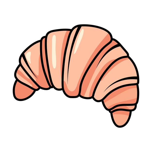 Delicious Croissant Clip Art para diseños de panadería y desayuno