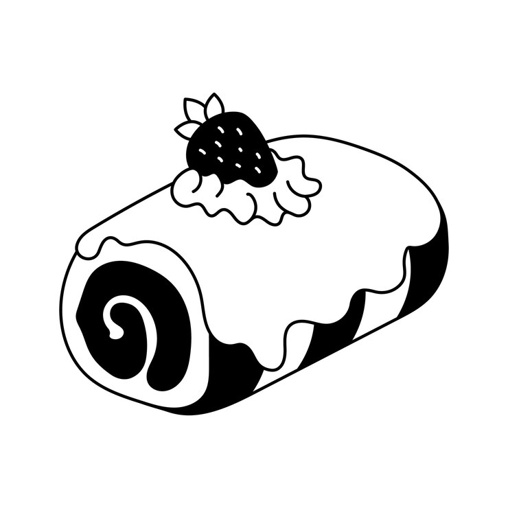 Vector delicious swiss roll cake diseño vectorial de postre de panadería y concepto de golosina dulce