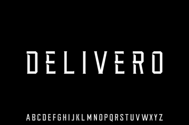 DELIVERO, FORMA GEOMÉTRICA TIPO DE VECTOR FUENTE TIPO DE ALFABETO TIPO