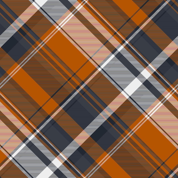 Deluxe tartan a cuadros textil telas de picnic de fondo vectorial de malla patrón sin costura comprobar la textura en colores oscuro y naranja