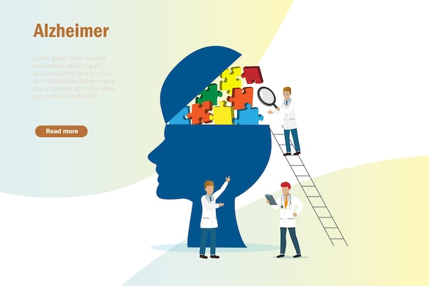 Demencia Enfermedades de Alzheimer memoria y pérdida de cerebro problema de salud mental para el concepto de personas mayores