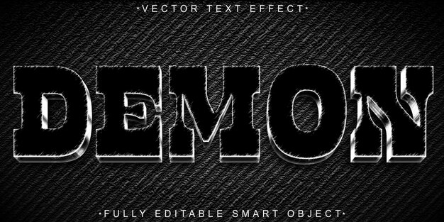 Demonio malvado oscuro aterrador horror embrujado completamente editable objeto inteligente efecto de texto