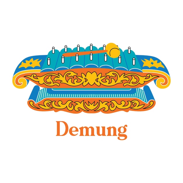 Vector demung gamelan en estilo de diseño plano