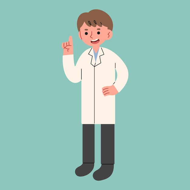 El dentista soltero 2 es lindo en una ilustración vectorial de fondo azul-verde