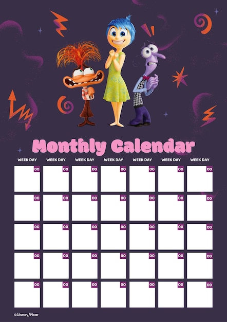 Dentro y fuera 2 Calendario mensual vertical
