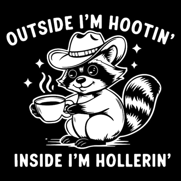 Dentro de Im Hollerin diseño gráfico para los amantes de Racoon