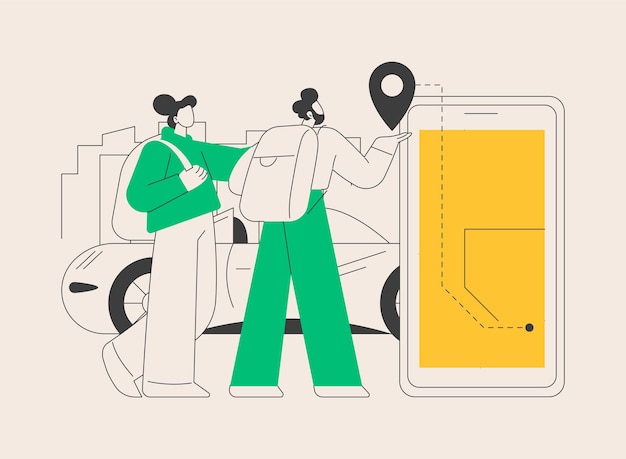 Dentro del país viajando concepto abstracto ilustración vectorial