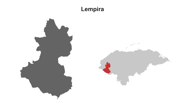Departamento de Lempira Mapa de las Honduras